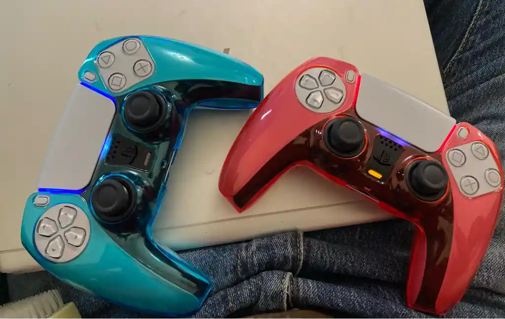 Protector Acrilico Rojo Transparente Para Control Ps5 Mando Play Station 5 Dualsense