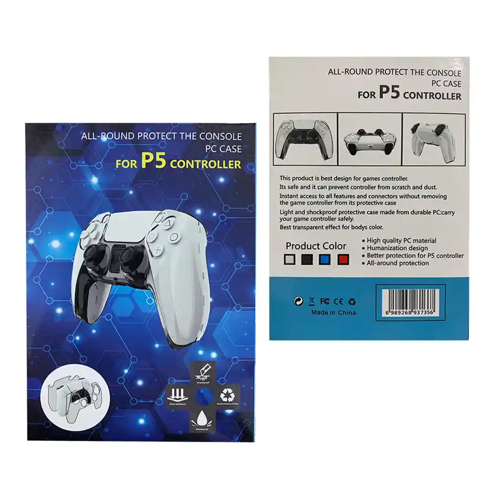 Protector Acrilico Rojo Transparente Para Control Ps5 Mando Play Station 5 Dualsense