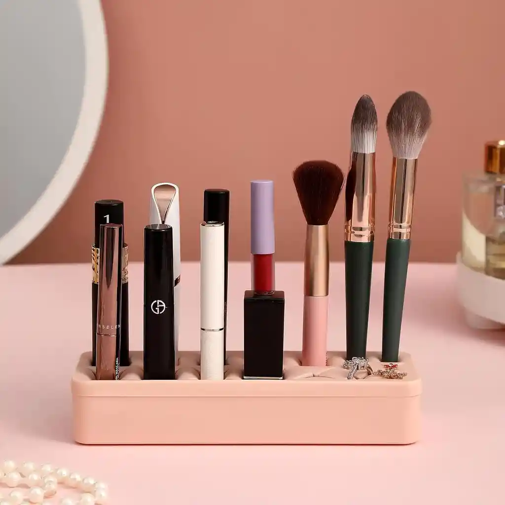 Organizador De Maquillaje Veleka, Caja Para Cosmeticos, Cosmetiquera, Rosa-blanco