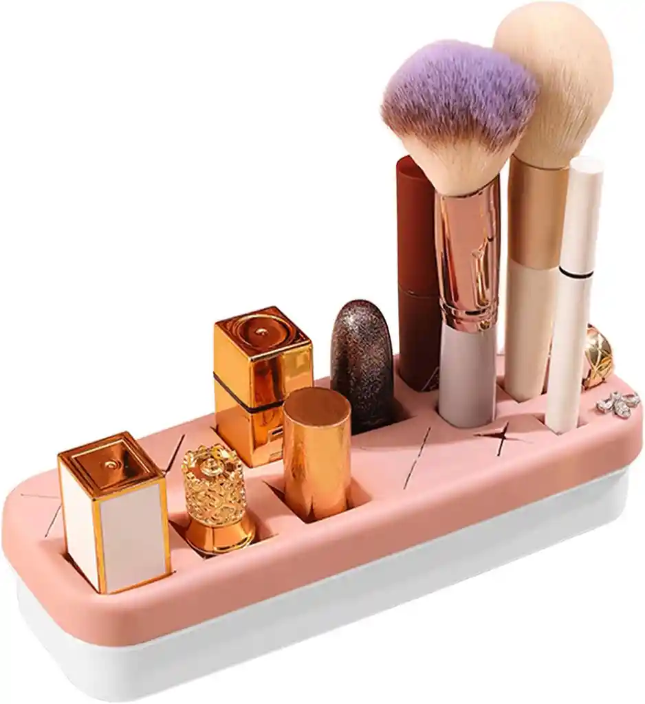Organizador De Maquillaje Veleka, Caja Para Cosmeticos, Cosmetiquera, Rosa-blanco