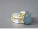 Anillo Ajustable Con Piedra Semipreciosas Aguamarina En Plata De Ley 925