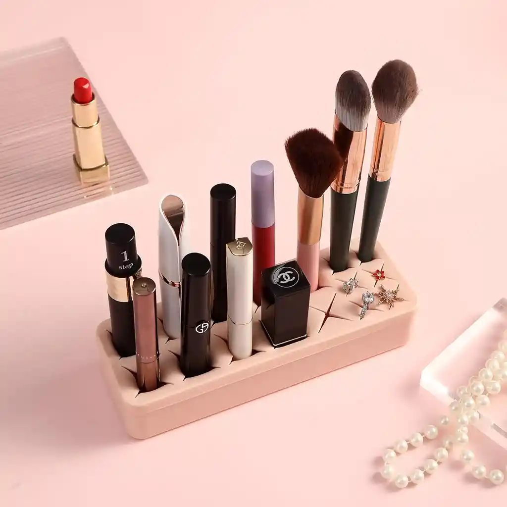 Organizador De Maquillaje Veleka, Caja Para Cosmeticos, Cosmetiquera, Beige