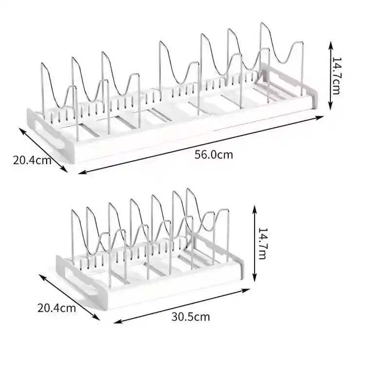 Estante Organizador De Ollas Y Sartenes Expandible Para Cocina