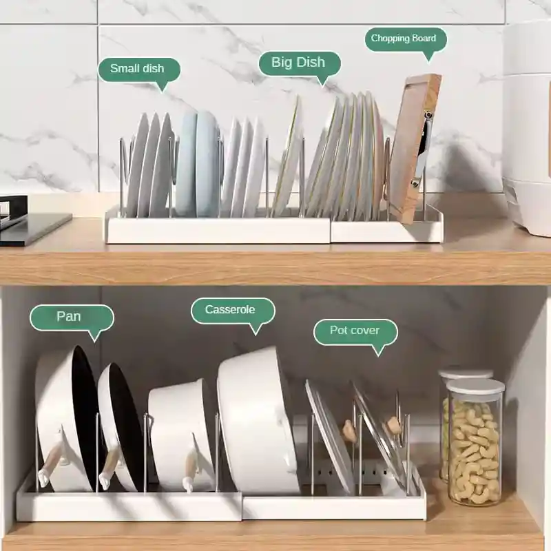 Estante Organizador De Ollas Y Sartenes Expandible Para Cocina