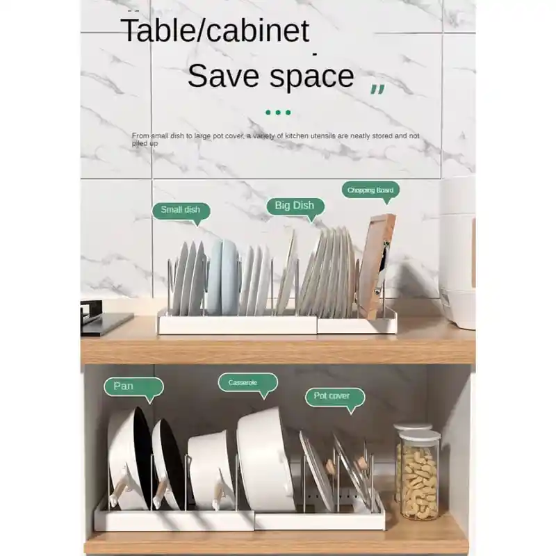 Estante Organizador De Ollas Y Sartenes Expandible Para Cocina