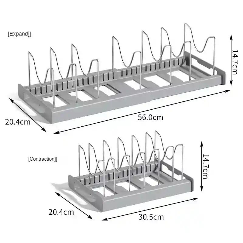 Estante Organizador De Ollas Y Sartenes Expandible Para Cocina