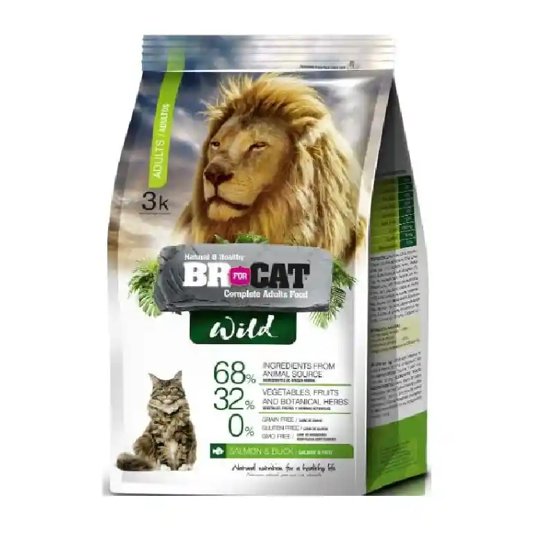 Br For Cat Wild Gato Adulto Salmon Pato 3kg