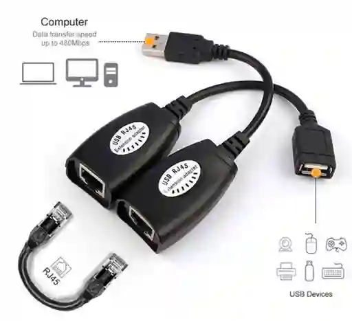Extension Usb Rj45/ Extension Usb Rj45 150ft Length / Extender Usb