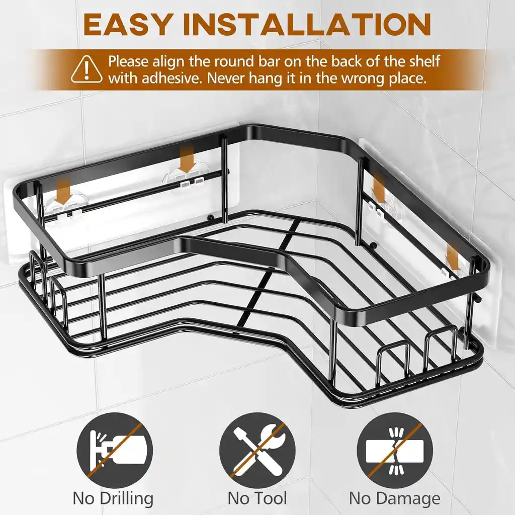 Organizador Ducha Baño Esquinero Inoxidable X2 + 1 Jabonera