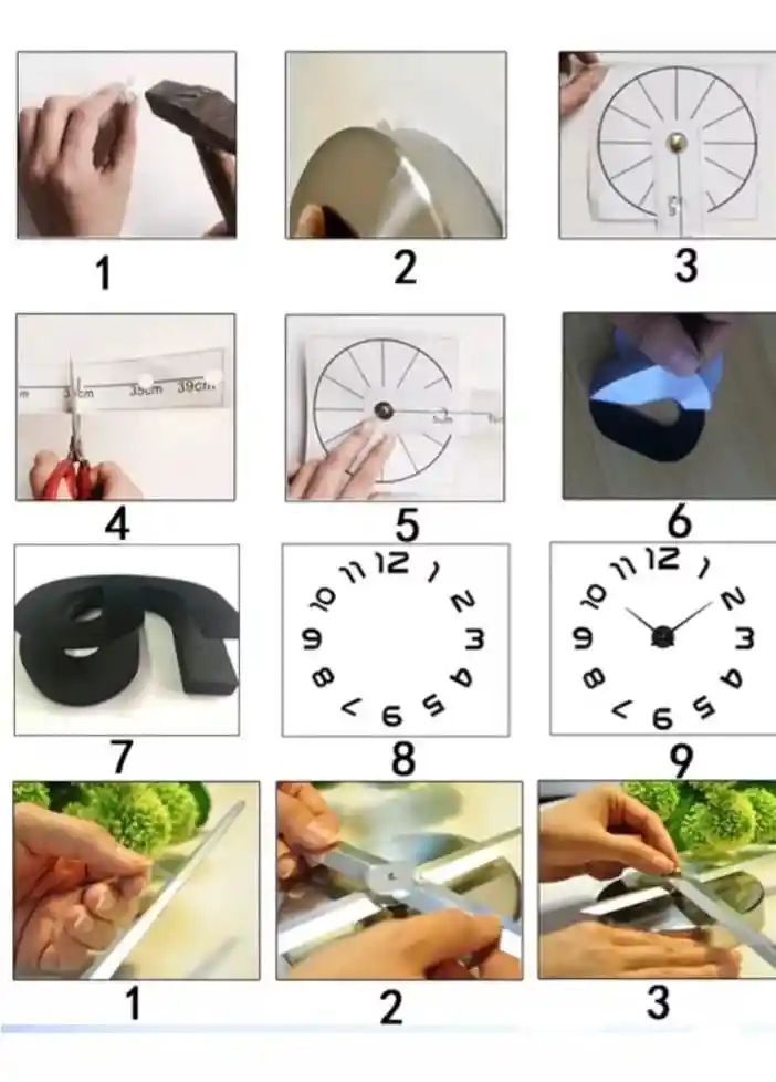 Reloj De Pared 3d Tamaño Grande Color Plateado 90cm
