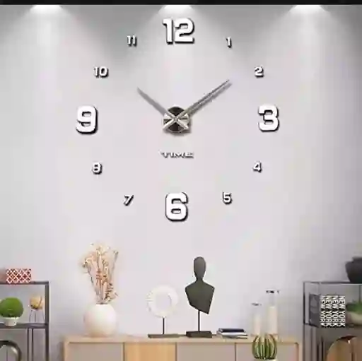 Reloj De Pared 3d Números Grandes Y Pequeños 90x90cm
