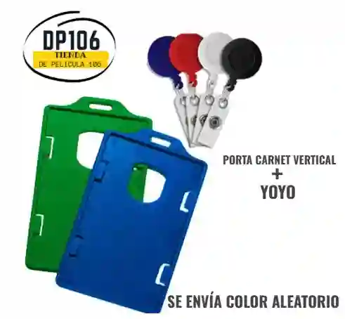 Set Porta Carnet Vertical + Yoyo Retráctil X 1 Und