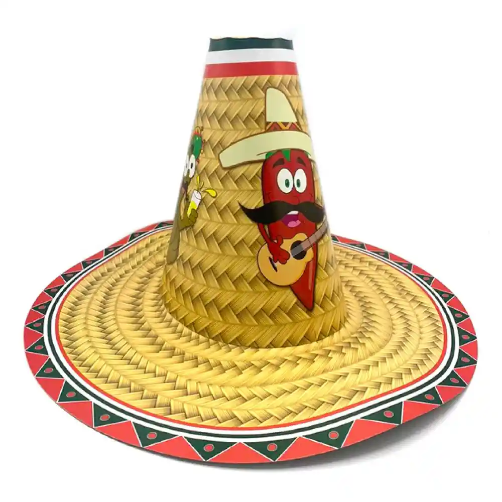 Sombrero Carton Mexicano X 1 Und