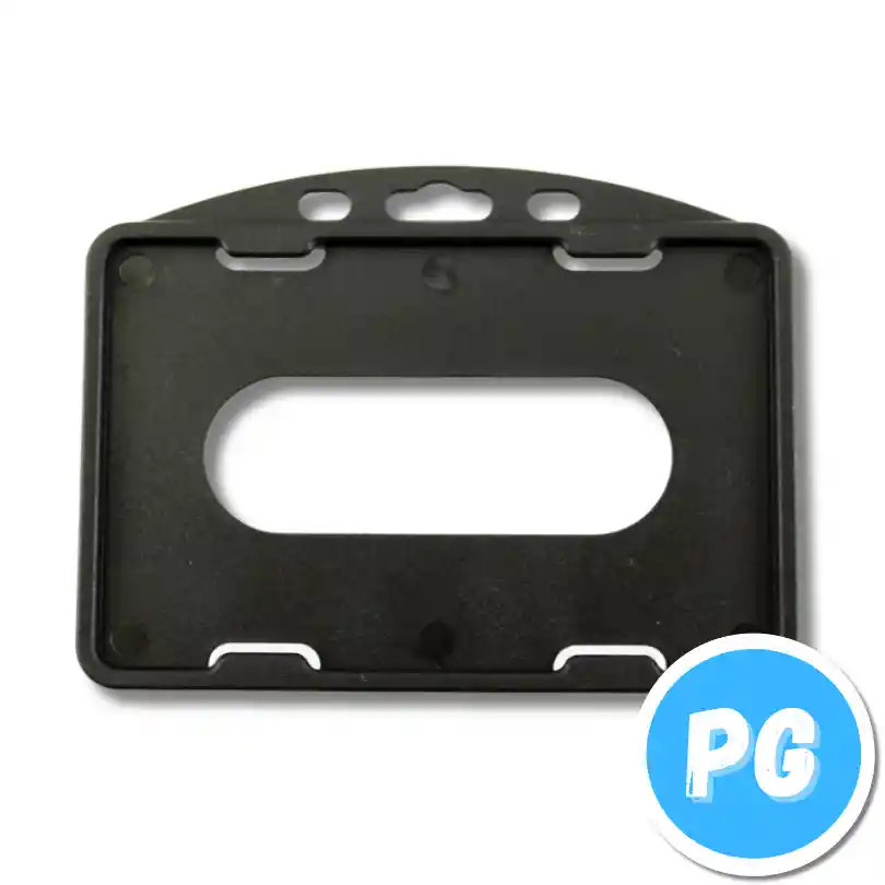 Porta Carnet Plastico Unidad Negro Horizontal