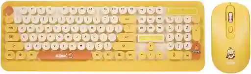 Teclado Inalambrico + Mouse Multi K68 Amarillo