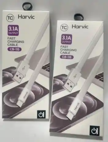 Harvic Fast Charging Cable Cb-115 3.1a Output - Usb Y Tipo C