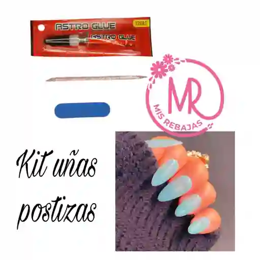 Kit Uñas Postizas En Forma Almendra