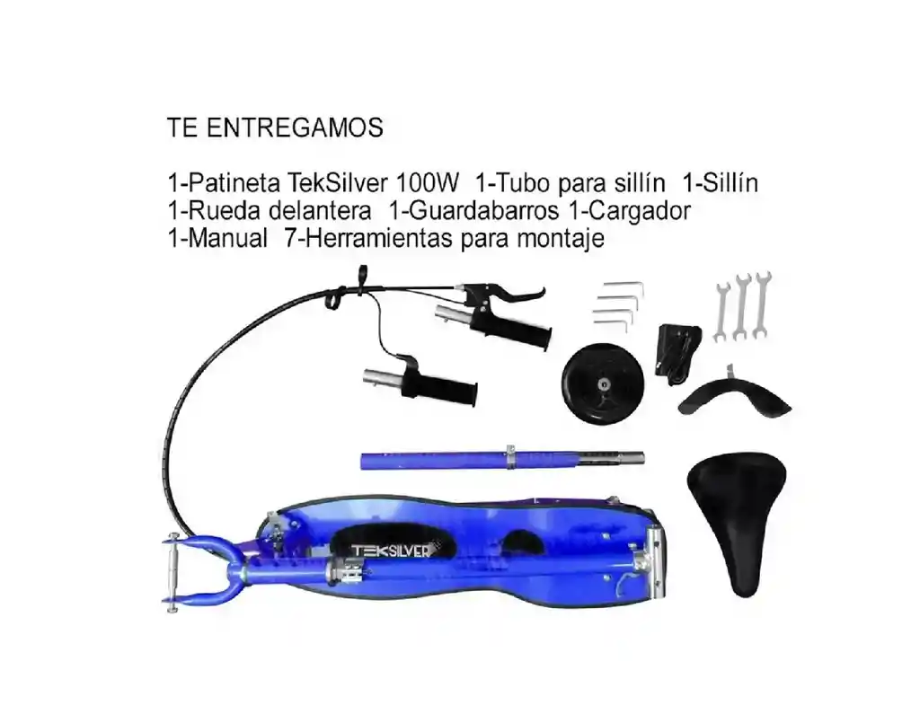 Patineta Scooter Eléctrica Monopatín Teksilver Silla Niños