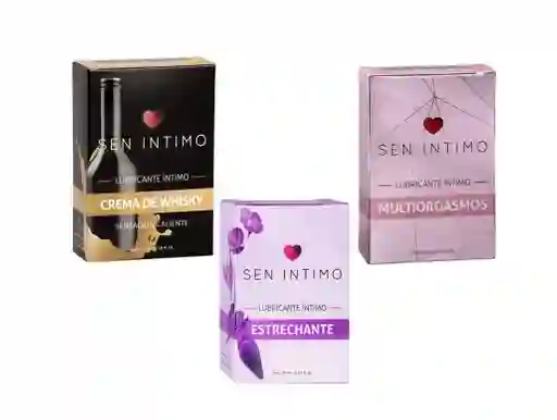 Kit Lubricantes: Caliente Sabor Whisky + Estrechante + Multiorgamos. Sen Intimo