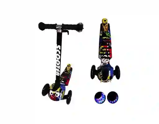 Patineta Monopatin Scooter Niños Gusanito Ruedas Con Luces Ledd