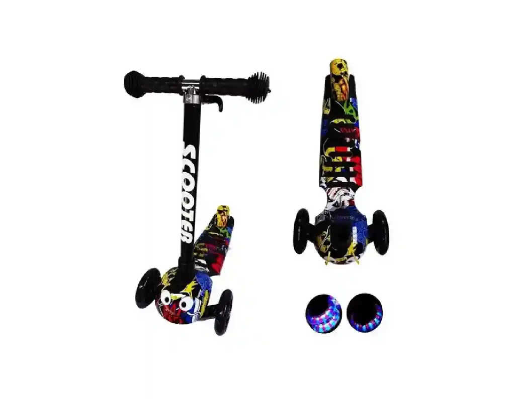 Patineta Monopatin Scooter Niños Gusanito Ruedas Con Luces Ledd