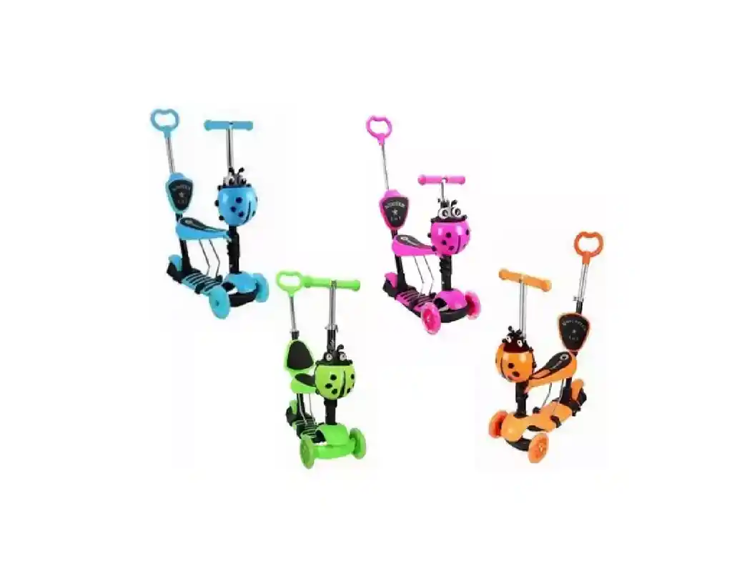Patineta Scooter Niños Altura Regulable Monopatin Mariquita