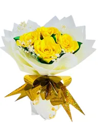 Regalo Ramo De Rosas Eternas Amarillas - Amigo Secreto - Amor Y Amistad - Flores Amarillas - Dia Del Amor Y Amistad