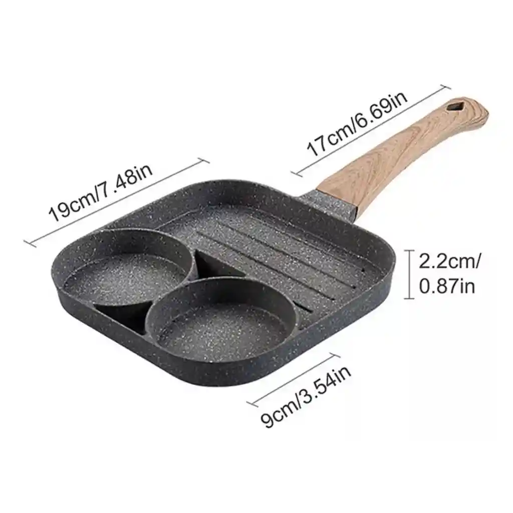 Sarten Antiadherente 4 Puestos Para Huevos Arepas Pancakes