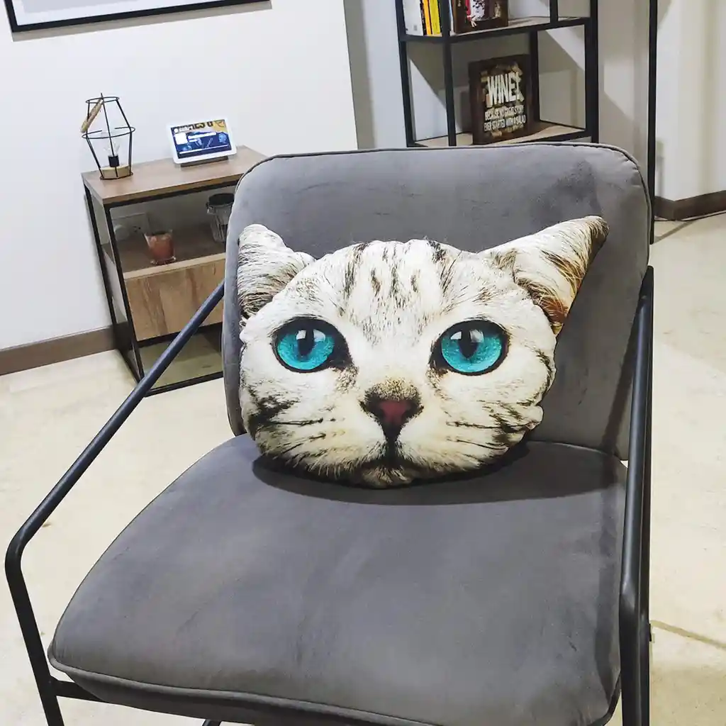 Cojín Cara De Gato Ojos Azules