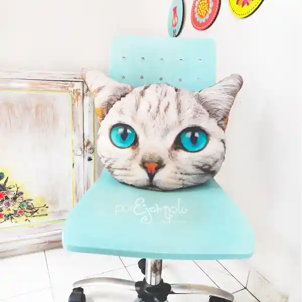 Cojín Cara De Gato Ojos Azules