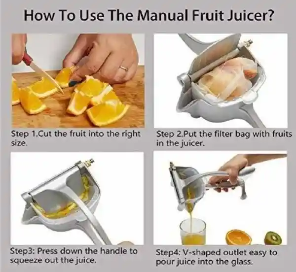 Exprimidor Manual Extractor Naranja Fruta Cítricos Aluminio