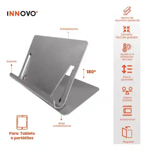 Base Soporte Para Celular Tablet Holder Escritorio 360 Inclinación Acero Inoxidable Plegable