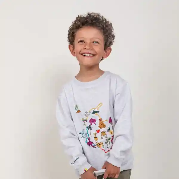 8 - 10 / Buzo Tierra Querida - Kids - Gris