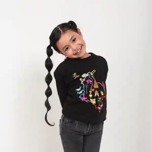 8 - 10 / Buzo Tierra Querida - Kids - Negro