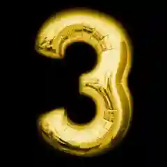 Numero 3 Dorado 32 Pulgada