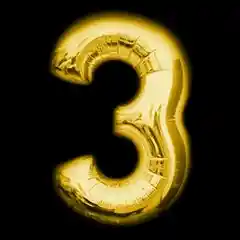 Numero 3 Dorado 32 Pulgada