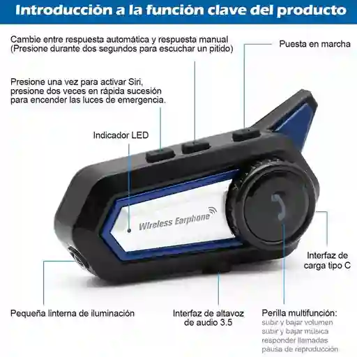 Intercomunicador Moto Casco Bt-31 Bluetooth Manos Libres