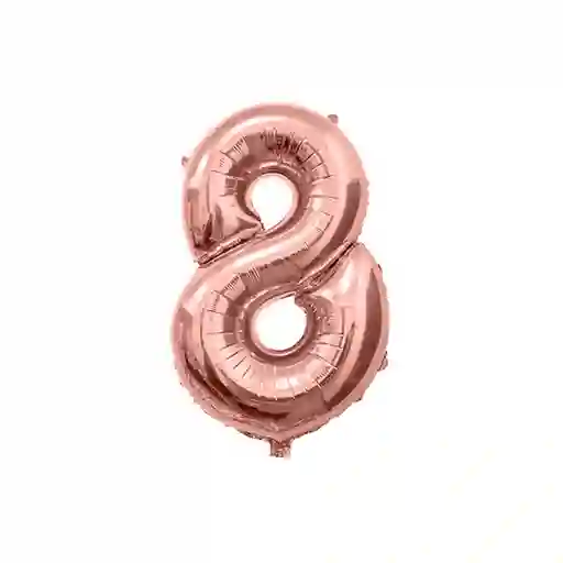 Globo Metalizado Número 8 Palo De Rosa 32" Pulgadas (81 Cm)