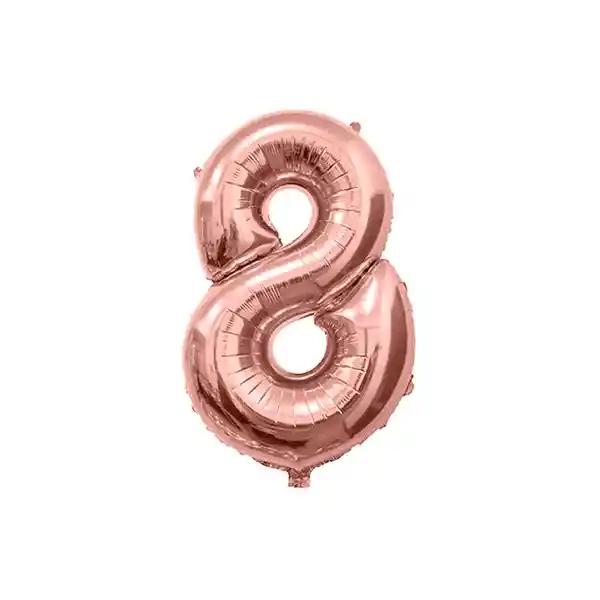 Globo Metalizado Número 8 Palo De Rosa 32" Pulgadas (81 Cm)