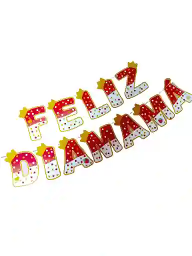 Banderin Guirnalda Feliz Dia Mama Madre Decoracion Fiestas Fresas