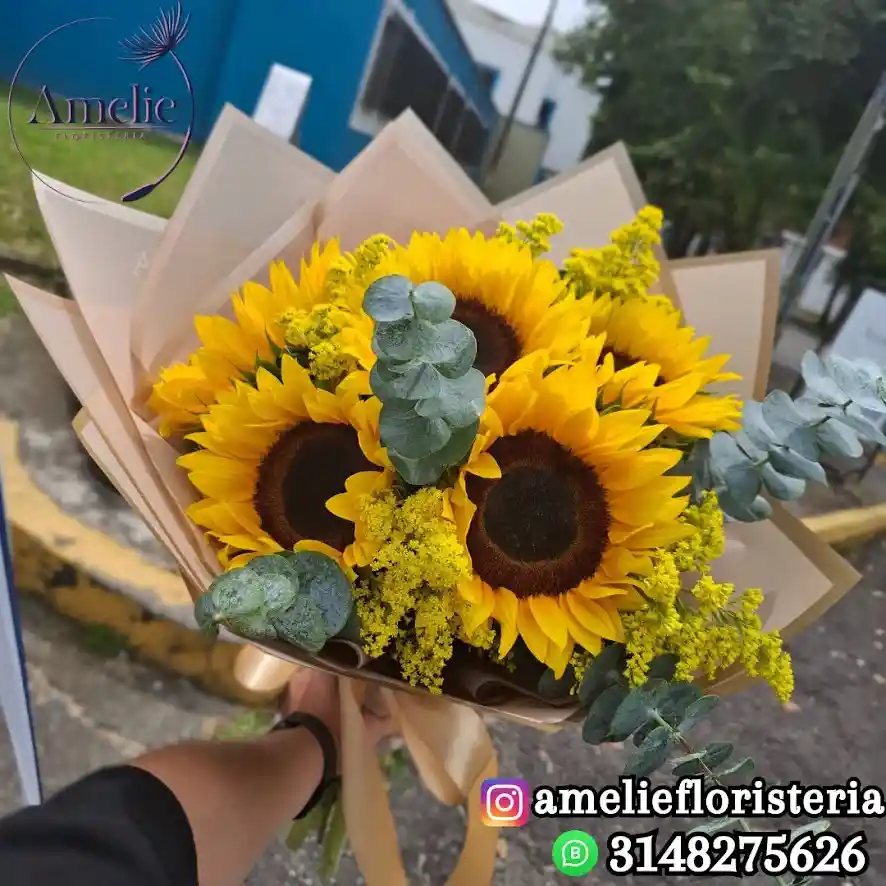 Bouquet De 6 Girasoles Redondo