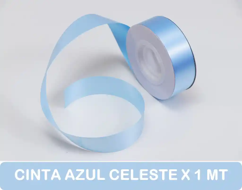 Cinta Azul Claro - Celeste Gruesa Papel X 1 Mt - Colcintex