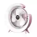 Ventilador Recargable Luz Led Rgb Giratorio 180° 4 Niveles