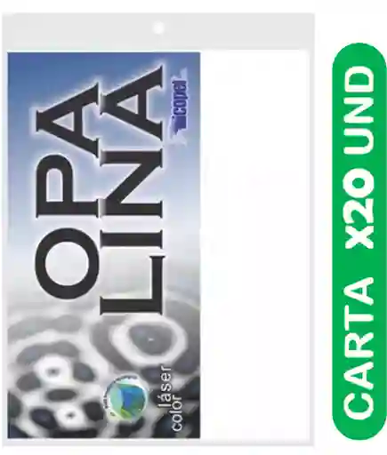 Cartulina Opalina Tamaño Carta X 20