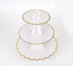 Base Para Cupcakes Postres Pops Torta Galleta 3 Pisos Blanco