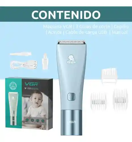 Máquina Peluquería Corte De Pelo Bebés Vgr V-153 Cerámica Silenciosa