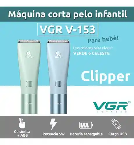 Máquina Peluquería Corte De Pelo Bebés Vgr V-153 Cerámica Silenciosa