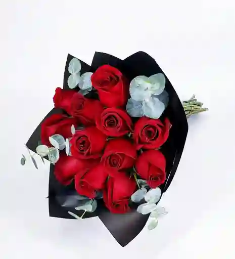 Flores 12 Rosas Rojas Elegancia
