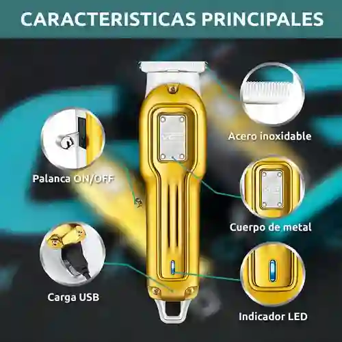 Máquina Patillera Corte Cabello Vgr V-919 Profesional Recargable