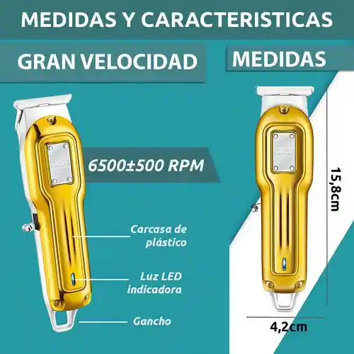 Máquina Patillera Corte Cabello Vgr V-919 Profesional Recargable